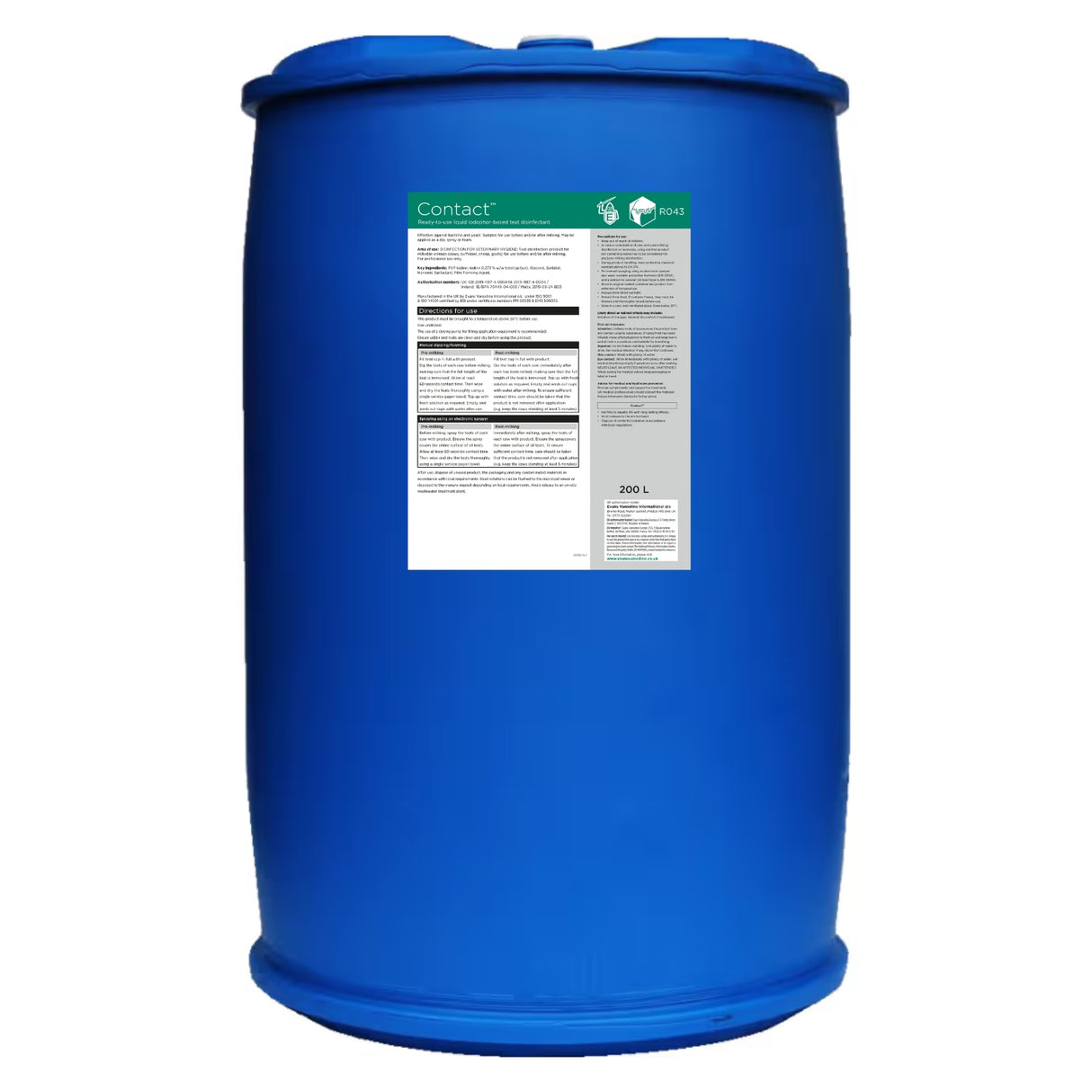 Contact Ready To Use Iodophor Teat Disinfectant