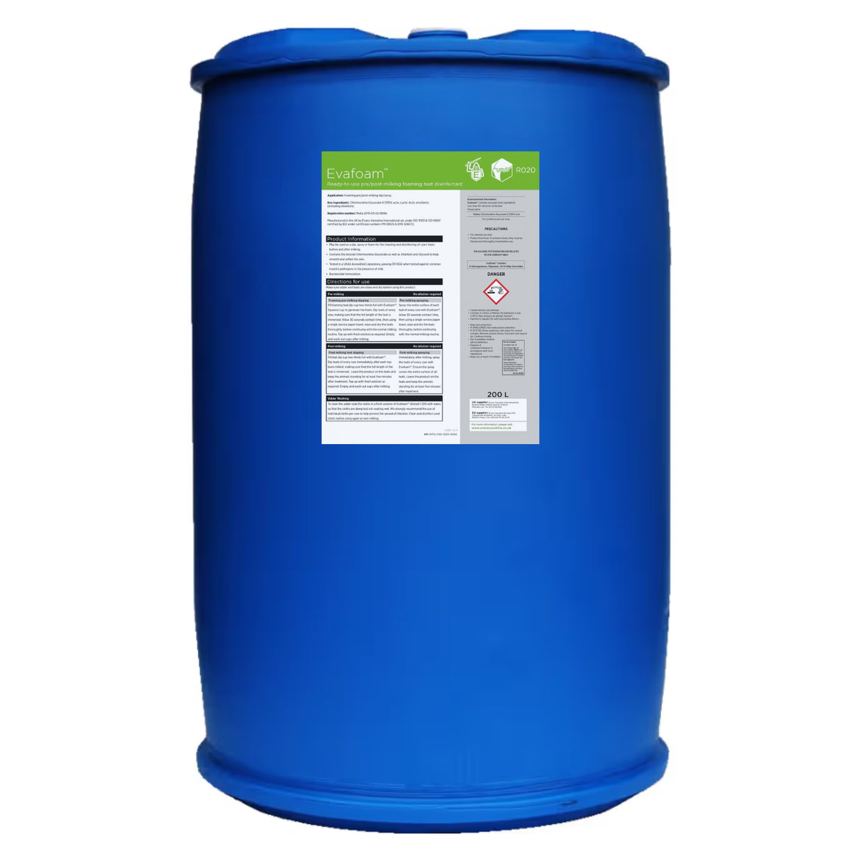 EvaFoam™ Pre and Post-Milking Teat Disinfectant | 25L, 200L & 1000L