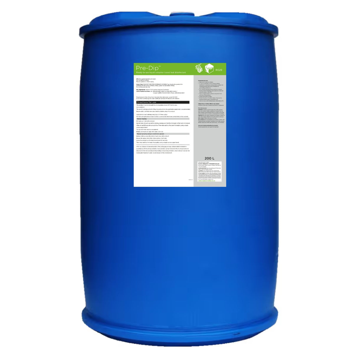 Pre-Dip Fast Acting Iodophor Formulation Pre-Dip and Spray | 25L, 200L & 1000L
