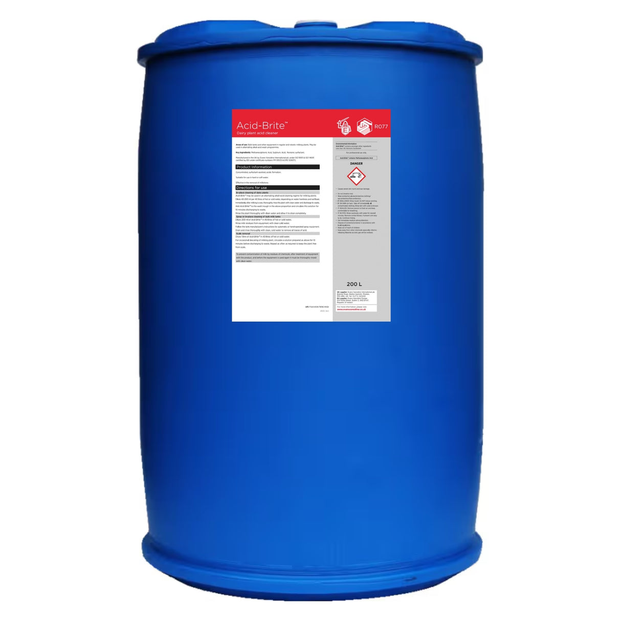 Acid Brite™ Dairy Plant Acid Cleaner | 25L, 200L & 1000L