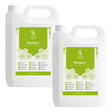 Two white plastic jugs of Evans Vertimarine Protect A125 Disinfectant, with one larger jug in the back and one smaller jug in the front, both featuring green and white labels.
