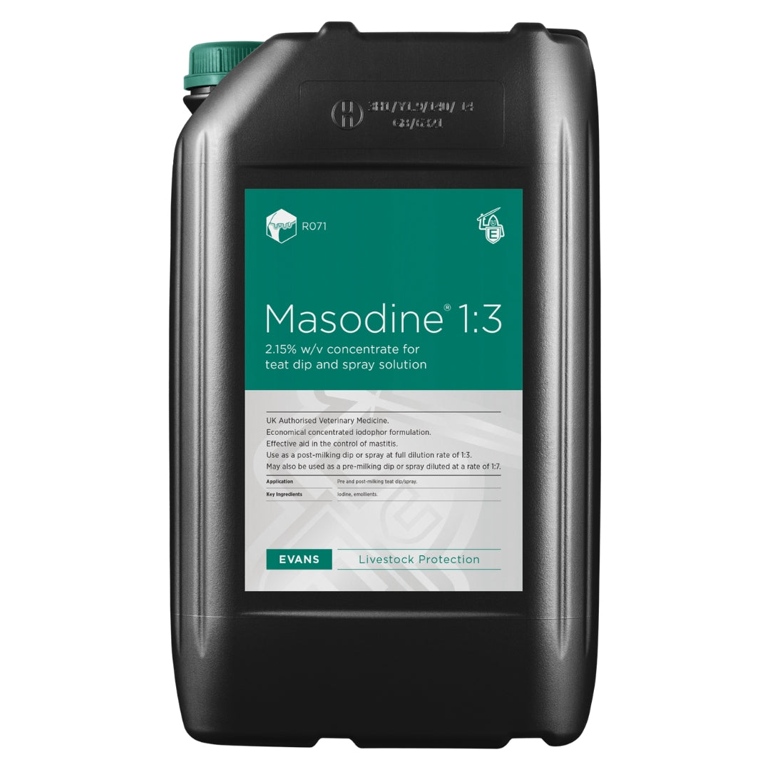 Masodine® 1:3 Concentrated Iodophor Teat Dip/Spray | 25L & 200L