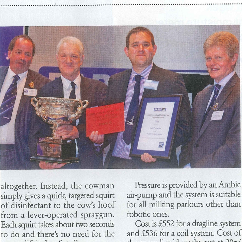 Quill Productions win the RABDF Livestock Machinery and Equipment Award