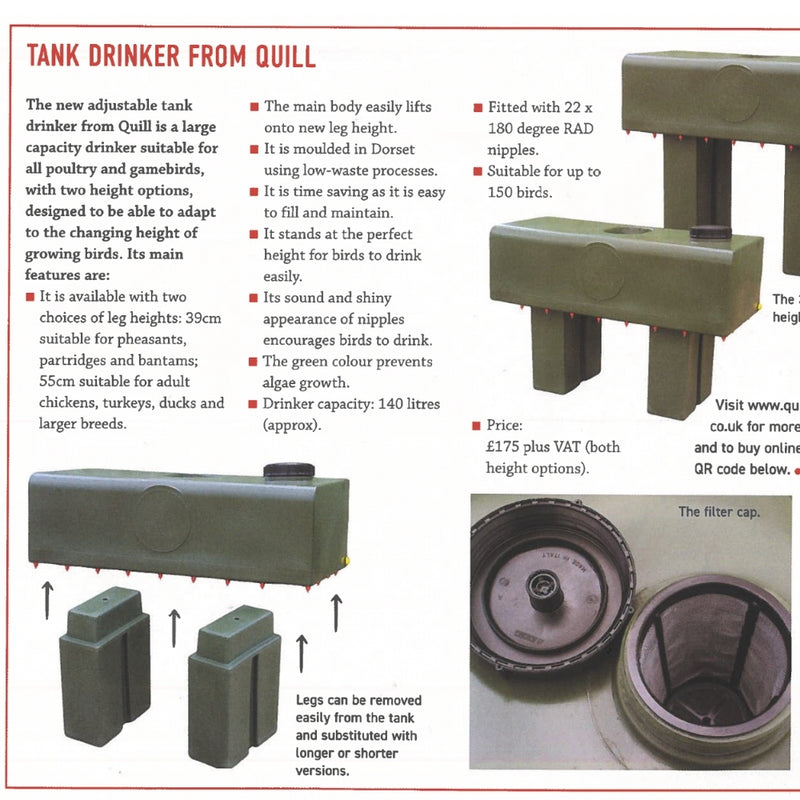 The Quill Adjustable Tank Drinker launches