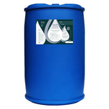 Blue cylindrical container with a label on a white background