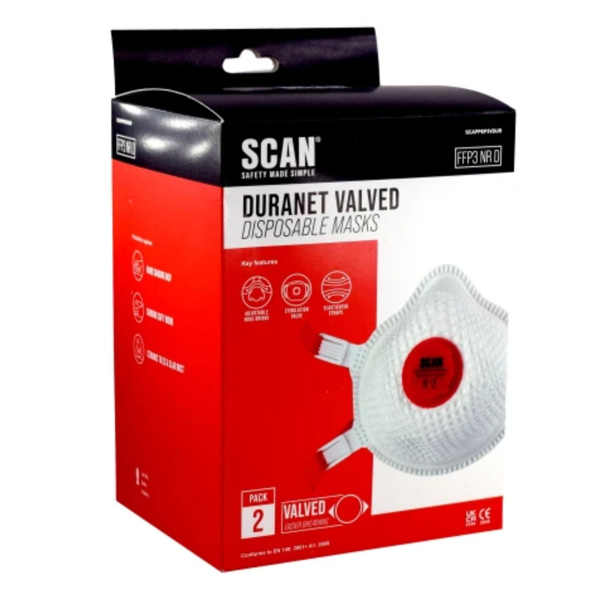 Moulded Disposable Valved Masks FFP3 2 Pack