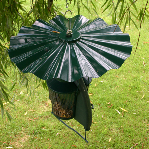 Deter those pesky squirrels from climbing up or down onto any of your feeders.  These metal baffles outfox even the most cunning squirrel!
